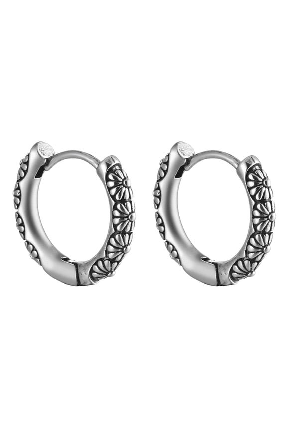 1Pair Metal Punk Round Ear Jewelry Hip Hop Danglers Lock Clasp for Decor