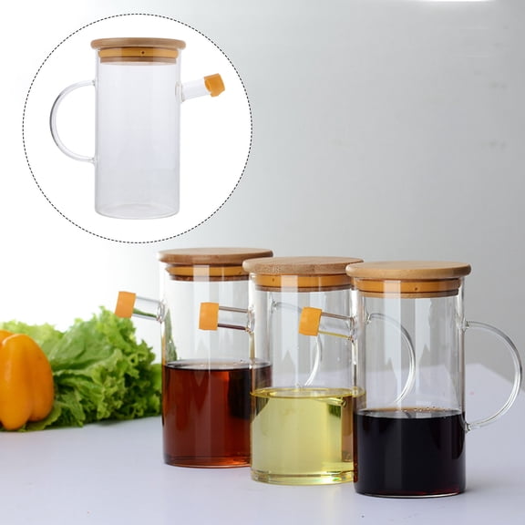 PENIKOKO 1Pc Creative Kitchen Glass Seasoning Bottle Large Capacity Stable Oil Storage Container