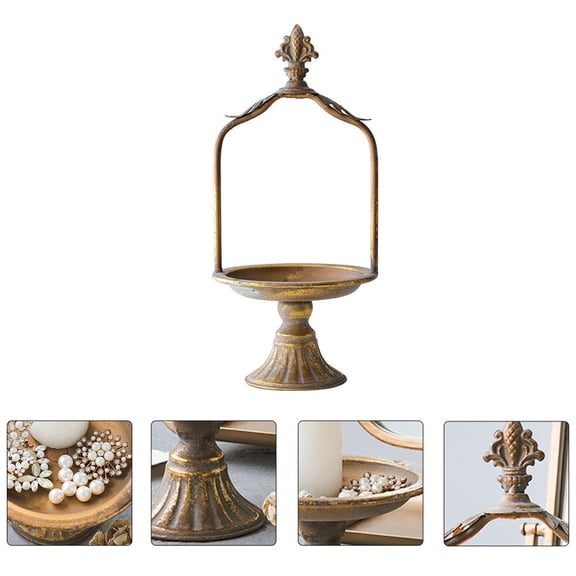 PENIKOKO 1Pc Decorative Dessert Display Rack Golden Cake Pallet for Banquets