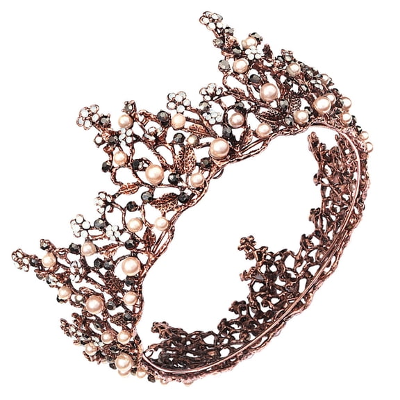 PENIKOKO 1Pc Golden Alloy Bridal Crown Wedding Hair Decor Stylish Baroque Design for Timeless Elegance