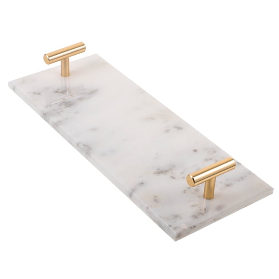 PENIKOKO White Marble Storage Tray 1Pc Elegant Display for Desserts, Coffee, and Home Decor