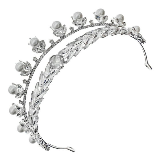PENIKOKO Silver Plated Bridal Tiara 1Pc Luxury Wedding Headpiece with Elegant Design and Fine Craftsmanship