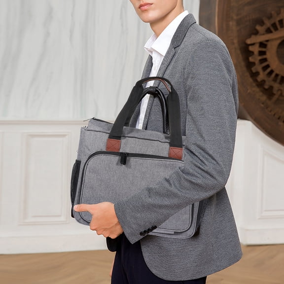 PENIKOKO Large Capacity Portable Embroidery Kit Bag, Multi-Pocket Oxford Cloth Organizer in Grey for Sewing and Craft Supplies
