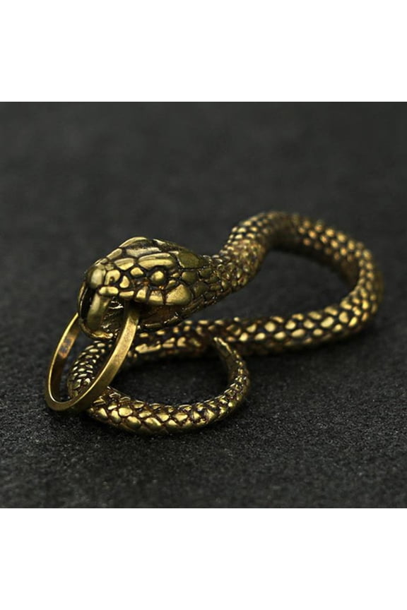 1Pc Retro Snake Shaped Keychain Pendant Copper Bag Pendant for Friends
