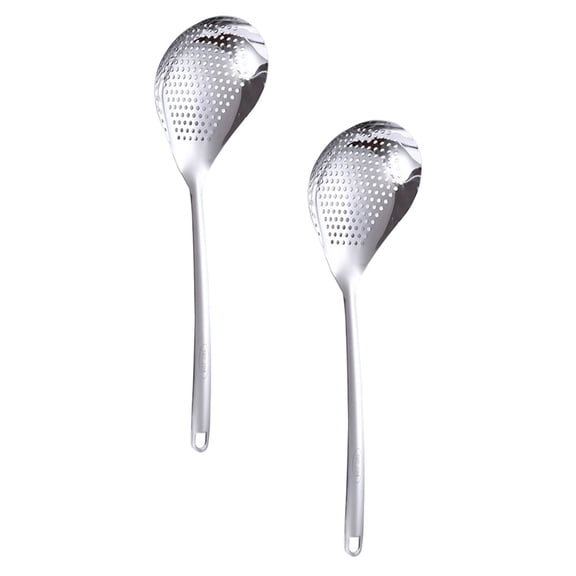 PENIKOKO 1Pc Stainless Steel Colander Spoons with Flat Bottom for Cooking and Frying