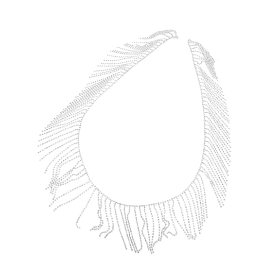 PENIKOKO 1Pc White Rhinestone Chain Sparkling Applique Trim for Sewing Clothing Decoration DIY Crafts