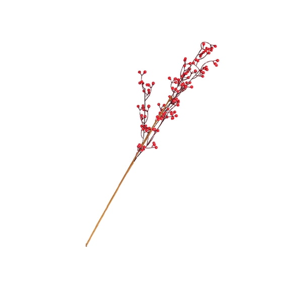 PENIKOKO Artificial Red Berry Stem Decoration, 1 Piece Plastic Red Berry Branch for Home, Office, Party Decor