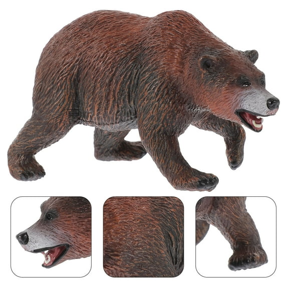 PENIKOKO Brown PVC Bear Figurine Decorative Statue for Garden and Patio Decor