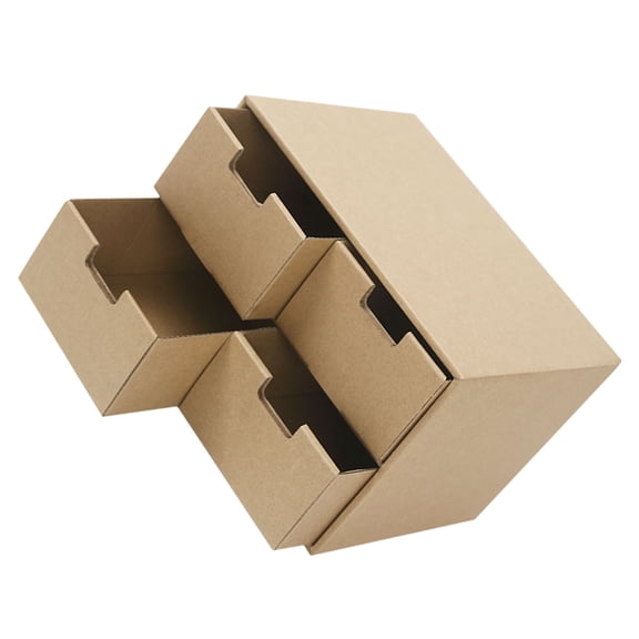 PENIKOKO Brown Storage File Box with Drawers, Document Organizer for Office and Home, 1 Piece Desktop Filing Solution