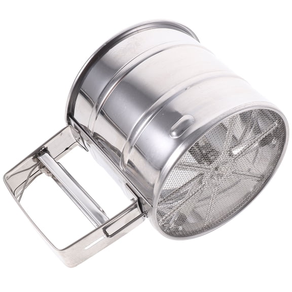 PENIKOKO 1Pcs Flour Sifting Cup for Baking in Silver with Stainless Steel and Plastic 6.1*4.1*3.7in