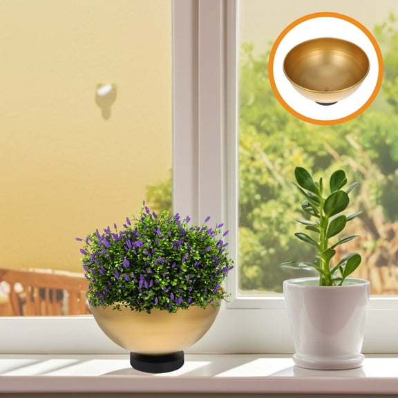 PENIKOKO 1Pcs Golden Iron Flower Pot for Homeowners 11.99X11.99X6.68in