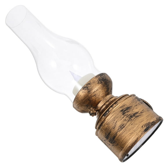 PENIKOKO Vintage Style Golden LED Kerosene Lamp Flameless Candle Lantern for Indoor Decoration