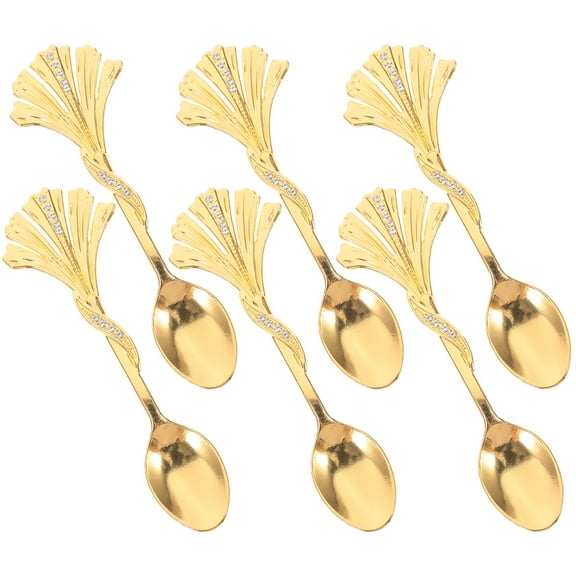 PENIKOKO Handle Dessert Spoons Zinc Alloy Sundae Tea Spoons Sweet Serving Set for Women Kitchen Dining