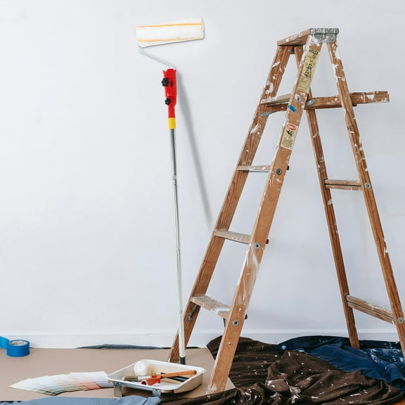 PENIKOKO 1Pcs Red Plastic Paint Brush Extender Holder for Multi Angle Adjustment and Indoor Renovation