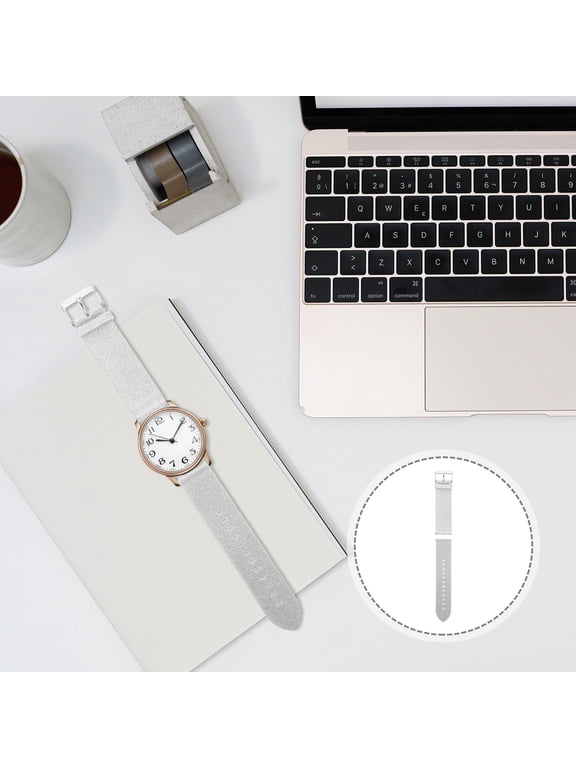 Cowhide Replacement Watch Band Plated Silver Color with Comfortable Stylish Wristwatch Strap