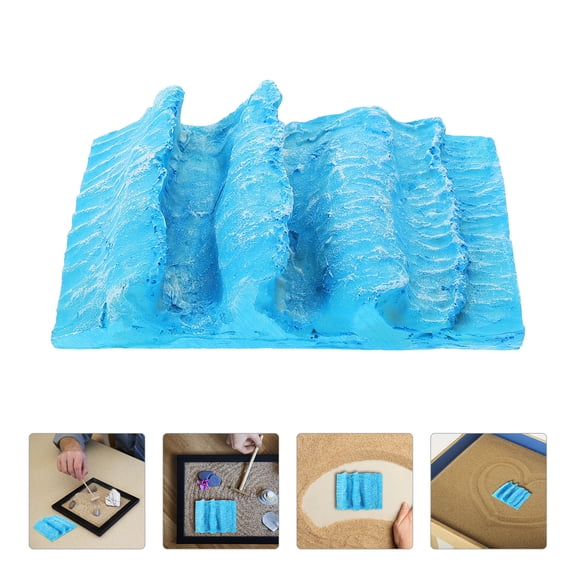 PENIKOKO 1Pcs Wave Statue Sky Blue Resin For Decorative Piece And