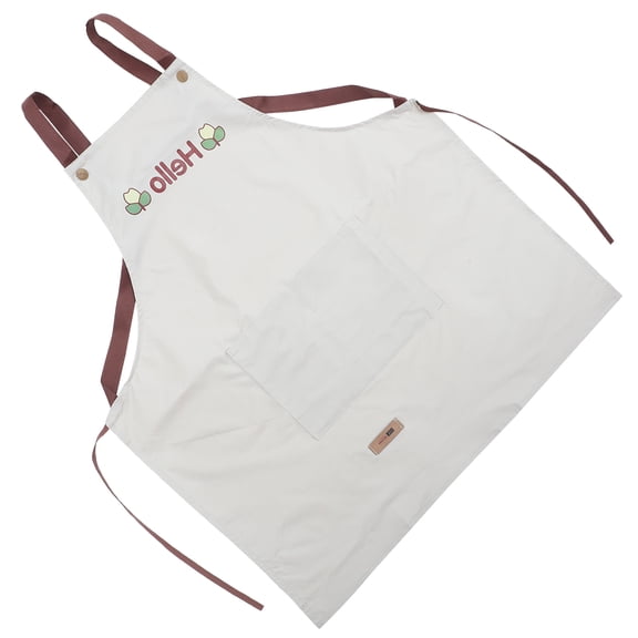 PENIKOKO White Polyester Apron for Cooking, Gardening, and Crafting - 28 x 26.8 Inch Protective Wear