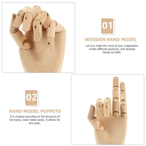 PENIKOKO Wooden Hand Model for Drawing and Photography, Adjustable Beige Artist Mannequin, Art Supply Tool for Sketching