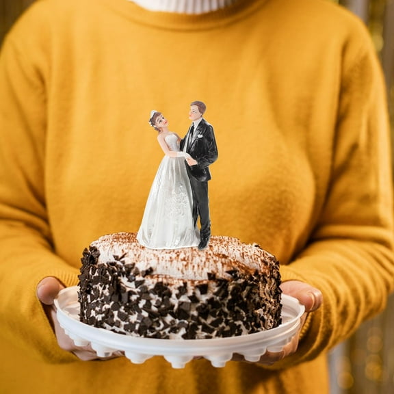 PENIKOKO 1Set Bride and Groom Cake Toppers Figurines for Weddings and Special Occasions 17.5X9.5X7In