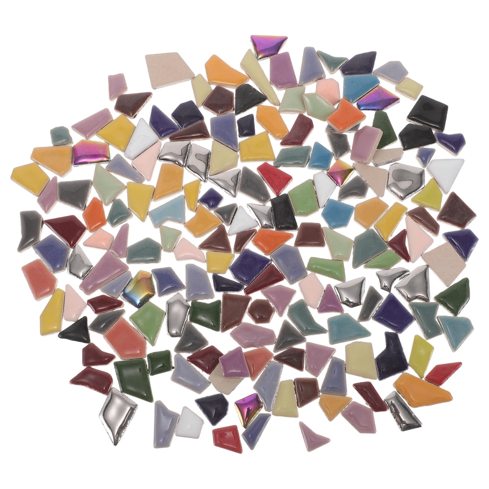 PENIKOKO 1Set Creative Ceramic Tiles for Crafts Multi Color Irregular Pieces Durable DIY Home Decor Material