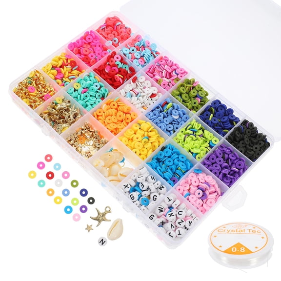 PENIKOKO 1Set DIY Polymer Clay Flat Beads for Craft Making Jewelry Accessories Assorted Colors