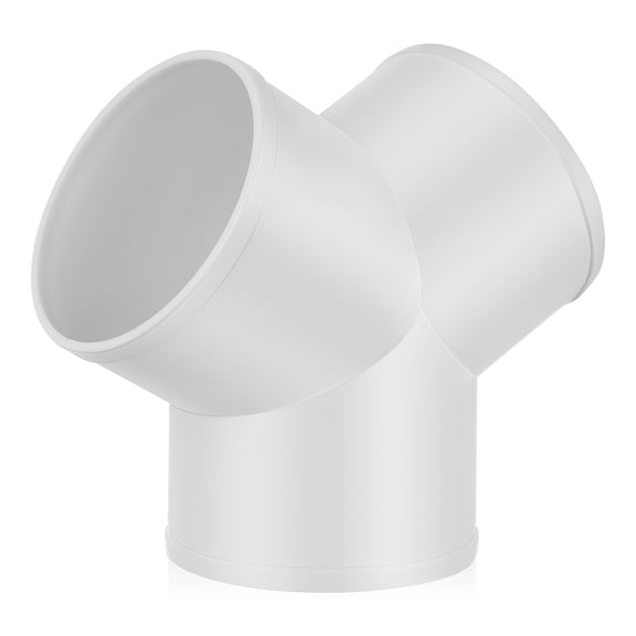 PENIKOKO White PVC Y Connector for Ventilation Ducts, Airflow Pipe Fitting, Tubing Accessory