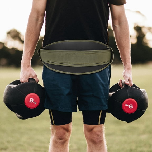 PENIKOKO Disc Protection Sports Weightlifting Back Belt Olive Green 1Pack