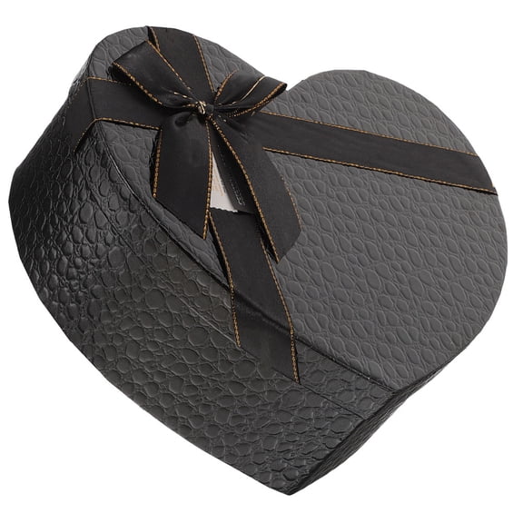 PENIKOKO Heart Shaped Chocolate Box Set, Black Paperboard Box for Special Occasions and Celebrations