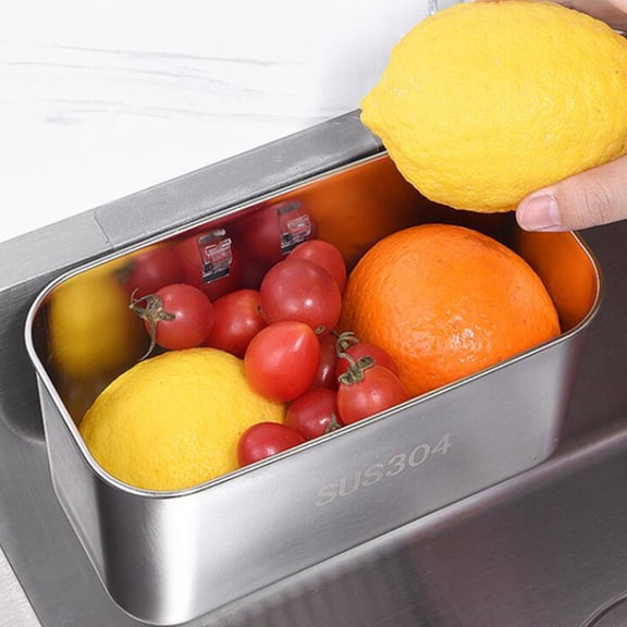 PENIKOKO Stainless Steel Drain Basket Set, Square Shape, Kitchen Sink Strainer, Household Use