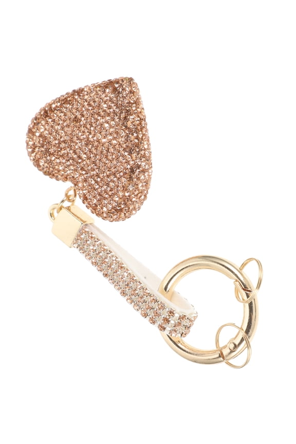 Rhinestone Key Ring Decorative Heart Keychain Alloy 1Set for Women in Handbag