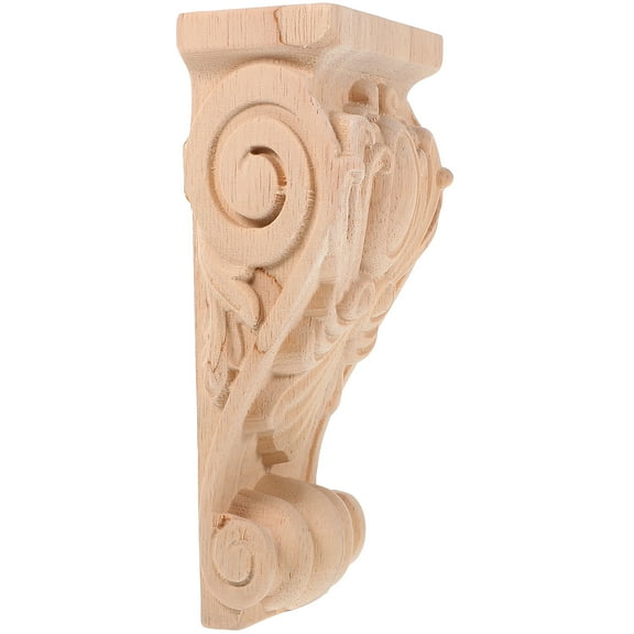 PENIKOKO European Style Handmade Wood Corbel in Khaki Finish, 1 Pack, Decorative Shelf Bracket for Home
