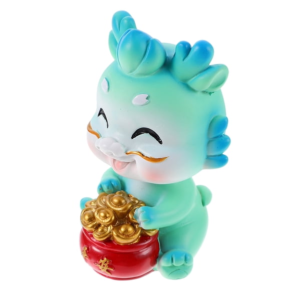 PENIKOKO Dragon Resin Statue Miniature Design Blue 1Set 6.5X5X9.5CM