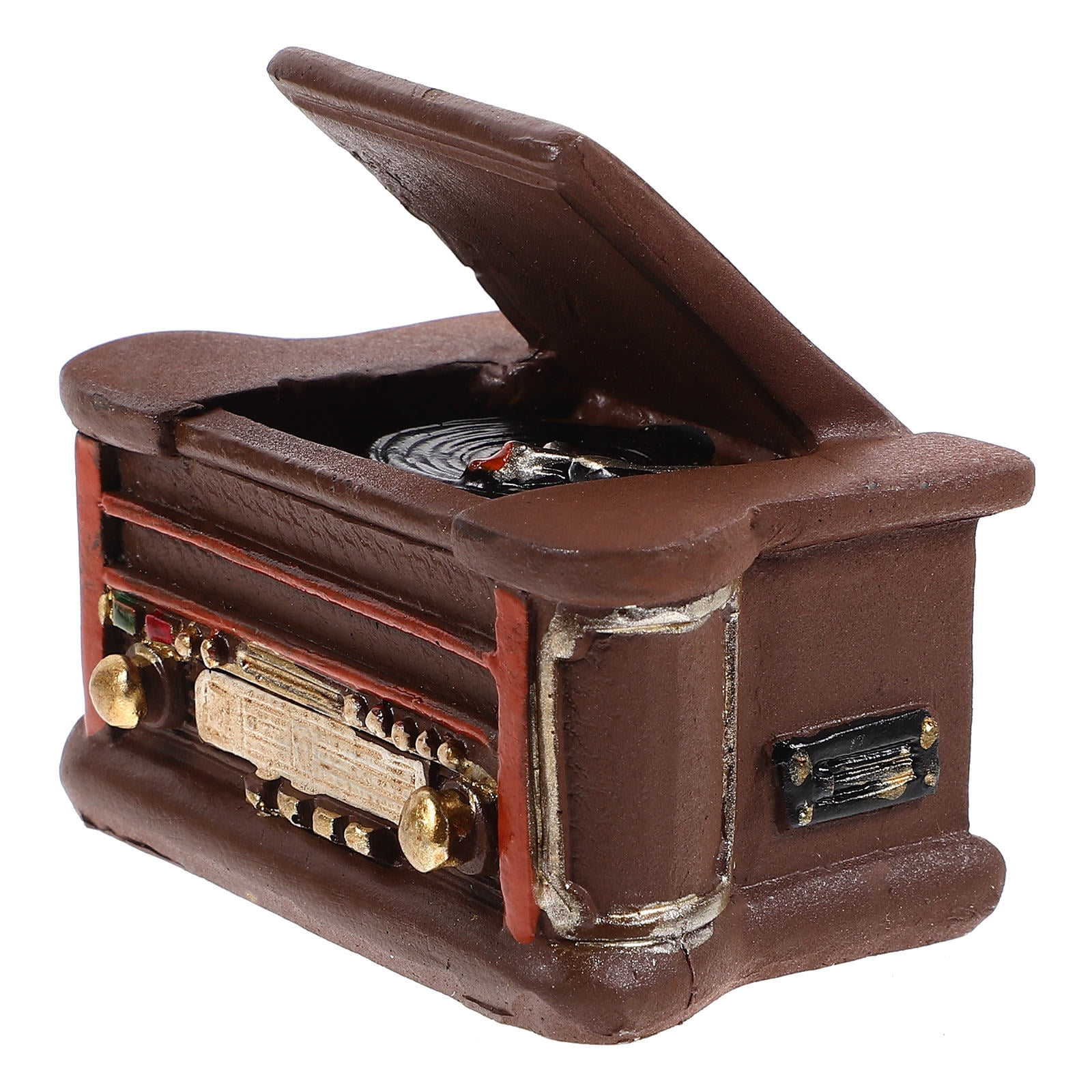 PENIKOKO 1Set Mini Record Player Resin Retro Style Rectangular Tiny ...