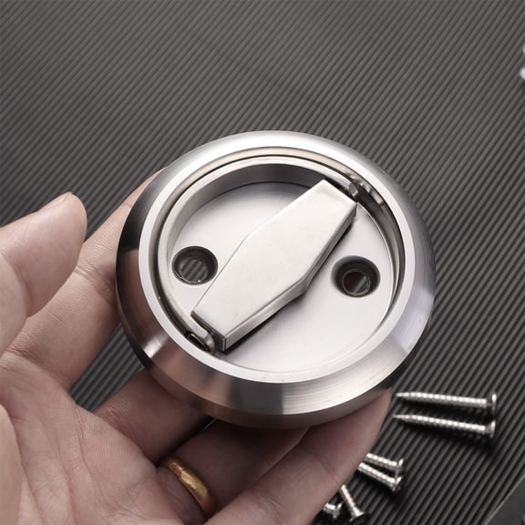 PENIKOKO 1 Set Plated Stainless Steel Keyless Hidden Door Lock, Concealed Latch Hardware for Bedroom Doors, Cabinets