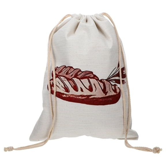 PENIKOKO Drawstring Linen Bag for Bakery Daily Use and Picnic Rectangular Design