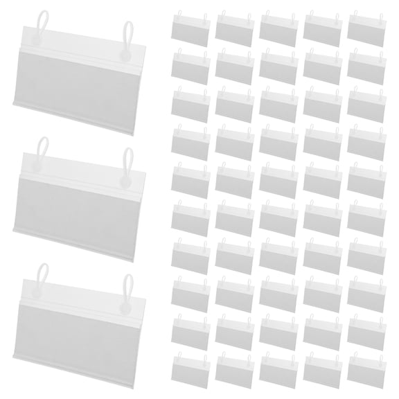 PENIKOKO PVC Plastic Basket Label Holders with Snap Lock for Secure Retail Shelf Attachment, Set of Multiple Pieces