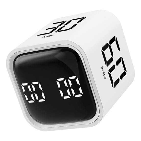 PENIKOKO Digital Countdown Timer Cube, Compact White ABS Design for Cooking, Baking, Studying and Time Management