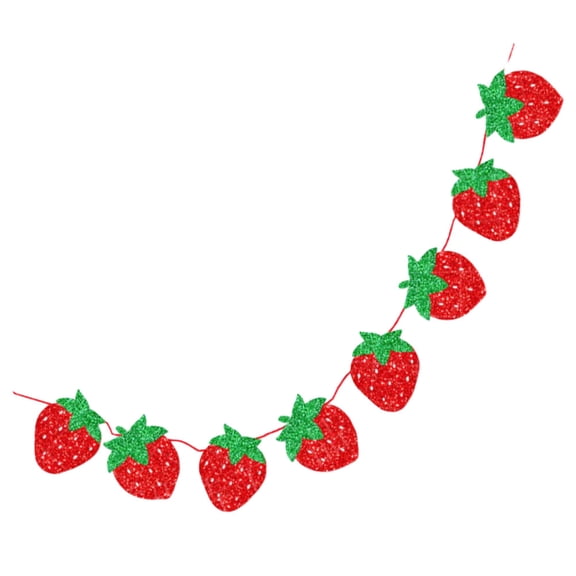 PENIKOKO 1 Set Red Strawberry Paper Banner Party Decoration for Birthday, Festival, and Holiday Celebrations