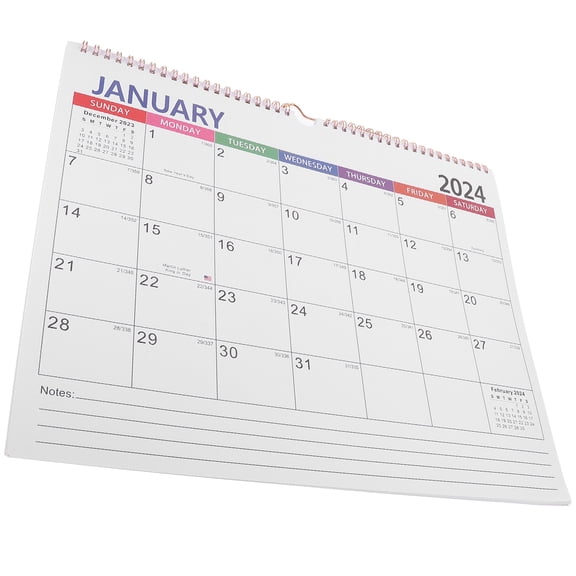 PENIKOKO Wall Calendar 1 Set Assorted Colors Minimalist Design for Home Office Classroom 38x30x0.4cm Paper Wall Planner