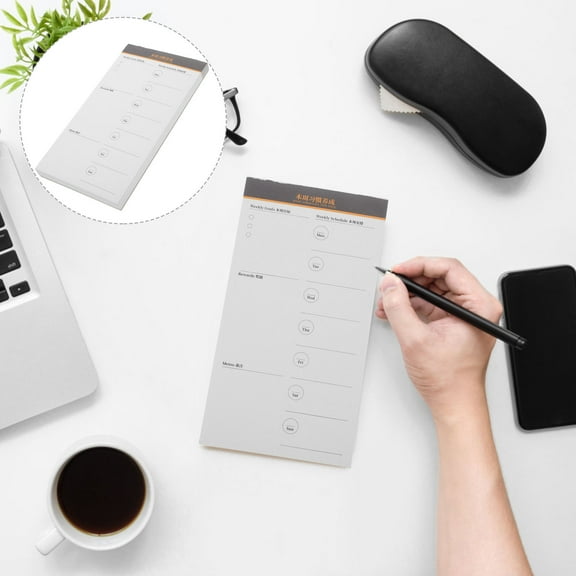 PENIKOKO White Weekly Planner Notepad Tearable Schedule Memo for Office