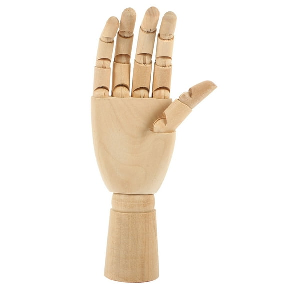 PENIKOKO Wood Artist Drawing Articulated Mannequin with Wooden Flexible Fingers (7 inches-The Right Hand)