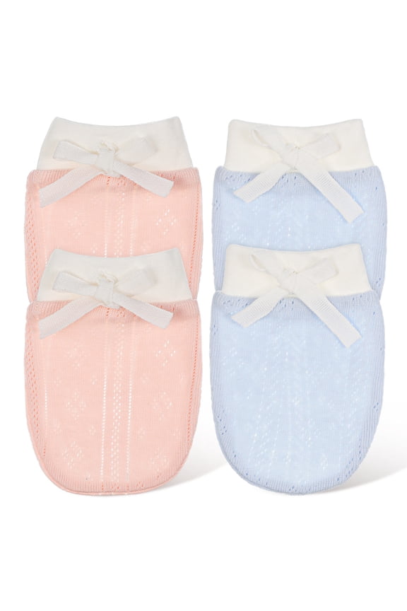 2 Pairs Baby Mittens Cotton Versatile Design Prevents Scratching for Sleeping