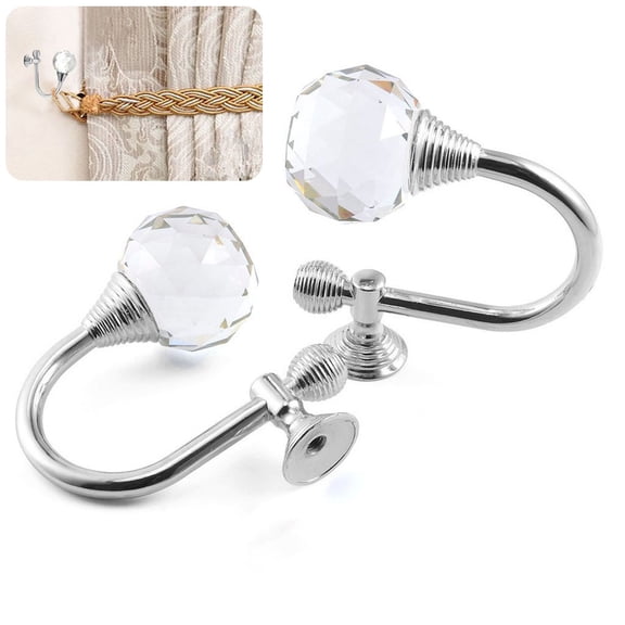 PENIKOKO 2-Pack Drapery Hooks Curtain Holders for Living Room Decor, Scarf and Curtain Accessories