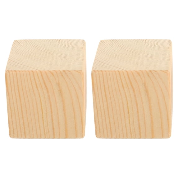 PENIKOKO 2-Pack Wooden Table Risers Brown Square Anti- Furniture Lift Supports for Home and Office