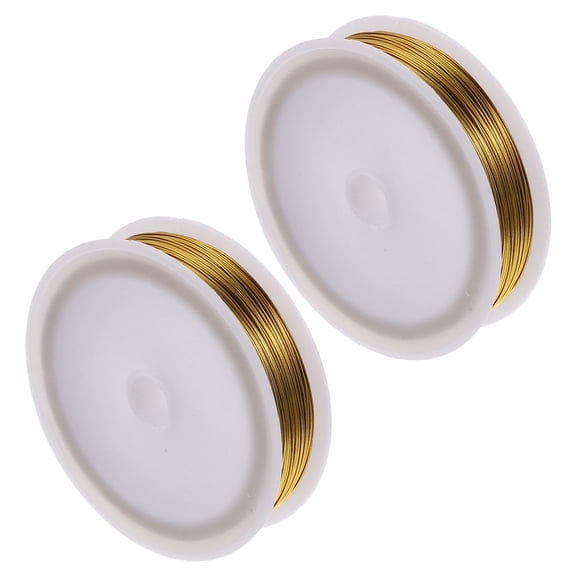 PENIKOKO 2 Rolls of Multi-function Floral Iron Wire Golden Galvanized Iron for Home Decorations