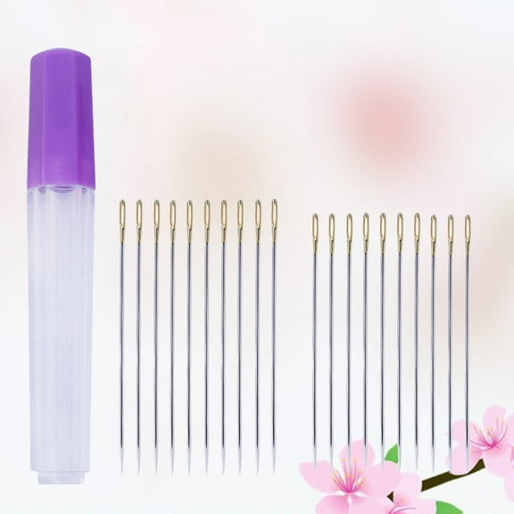 PENIKOKO 20 Pcs Stainless Steel Self Threading Needle Set for Knitting, Crocheting, Sewing and Crafting Projects