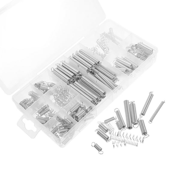 PENIKOKO 200Pcs Compression Springs Assortment Kit for Diy Projects Silver Coiled Spring Steel Micro Springs