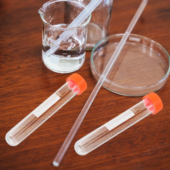 PENIKOKO 20-Pack 10ml Plastic Test Tubes, 4 Inch Cylindrical Lab Tubes for Science Experiments and Sample Storage