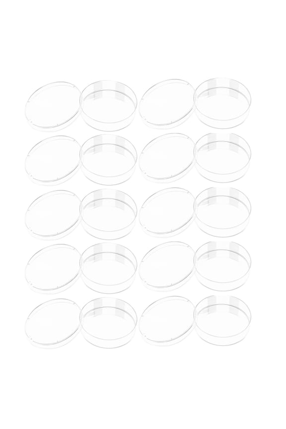 20Pcs Chemistry Petri Dish Transparent Plastic for Secure Sample Storage and Tissue Engineering