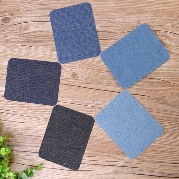 PENIKOKO 20Pcs Iron On Elbow Patches for Clothing Repair Navy Blue Denim Rectangular for DIY